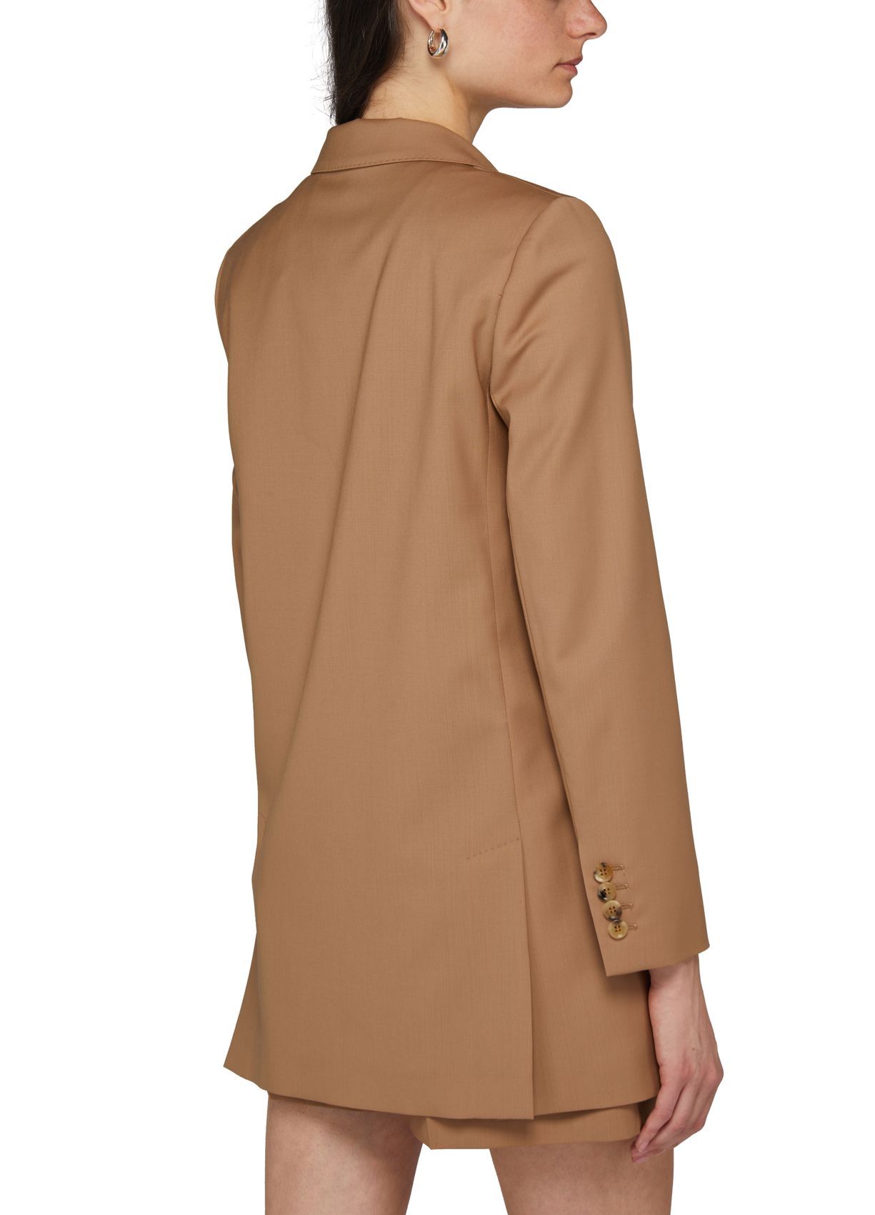 Max Mara 'mist' Double-breasted Longline Blazer In Brown