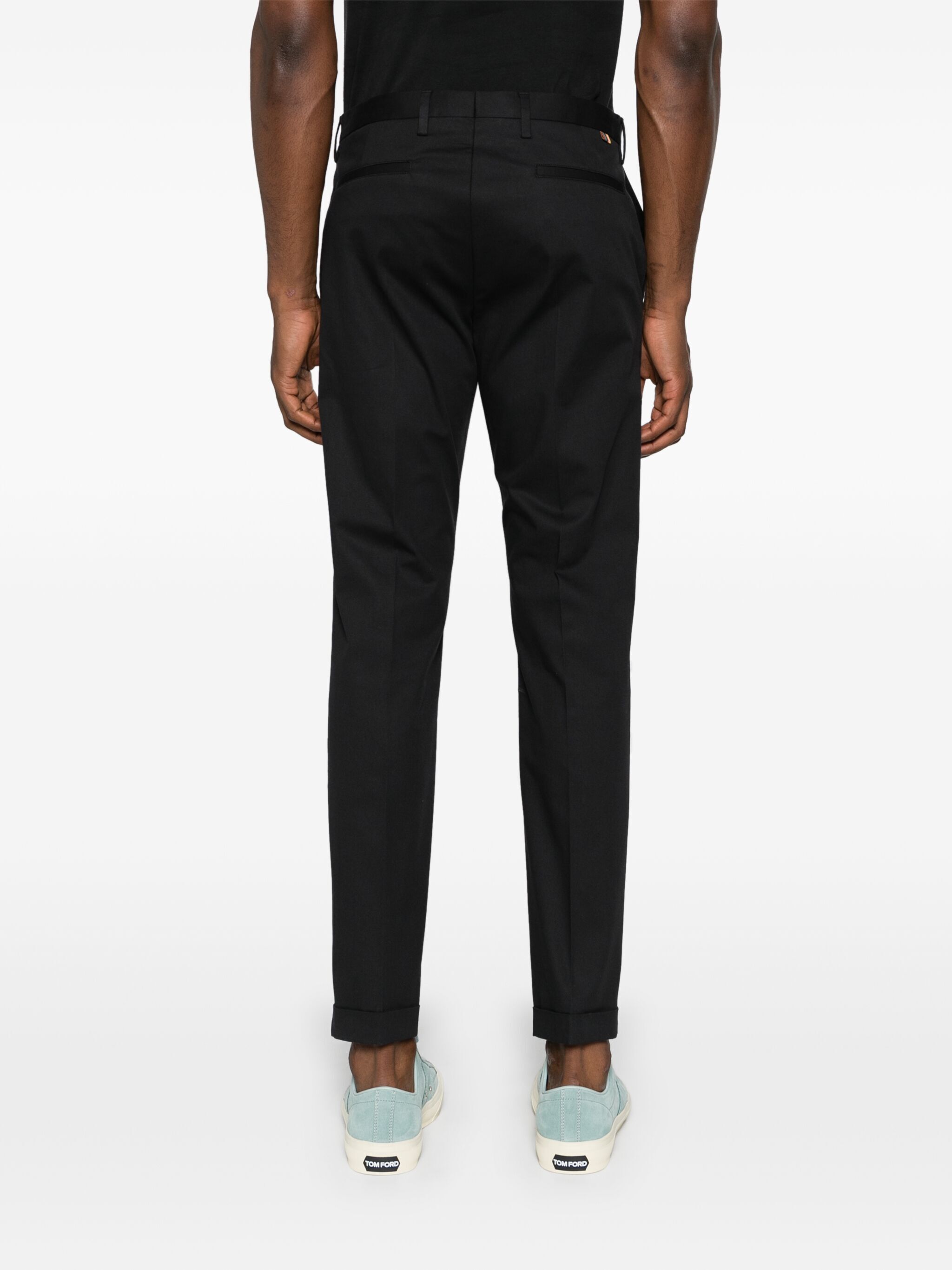 Paul Smith Mid-waist Tapered Casual Pants In Black