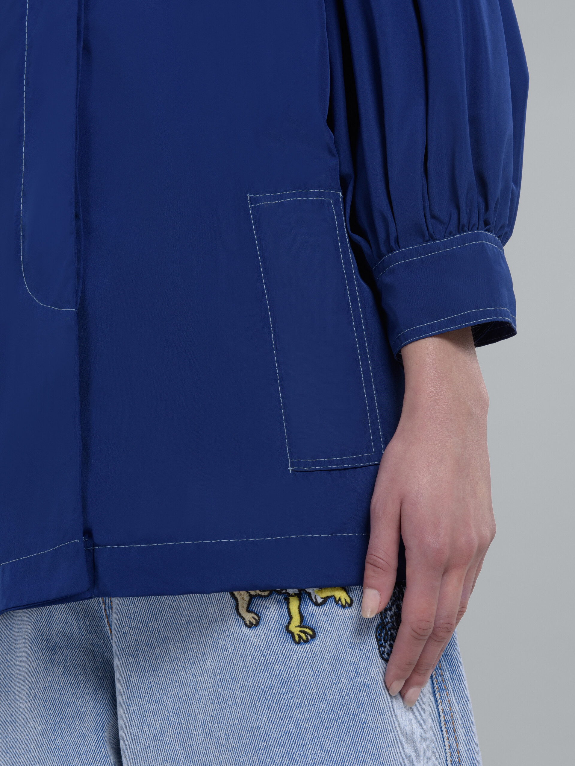 Marni Logo-embroidered Jacket In Blue