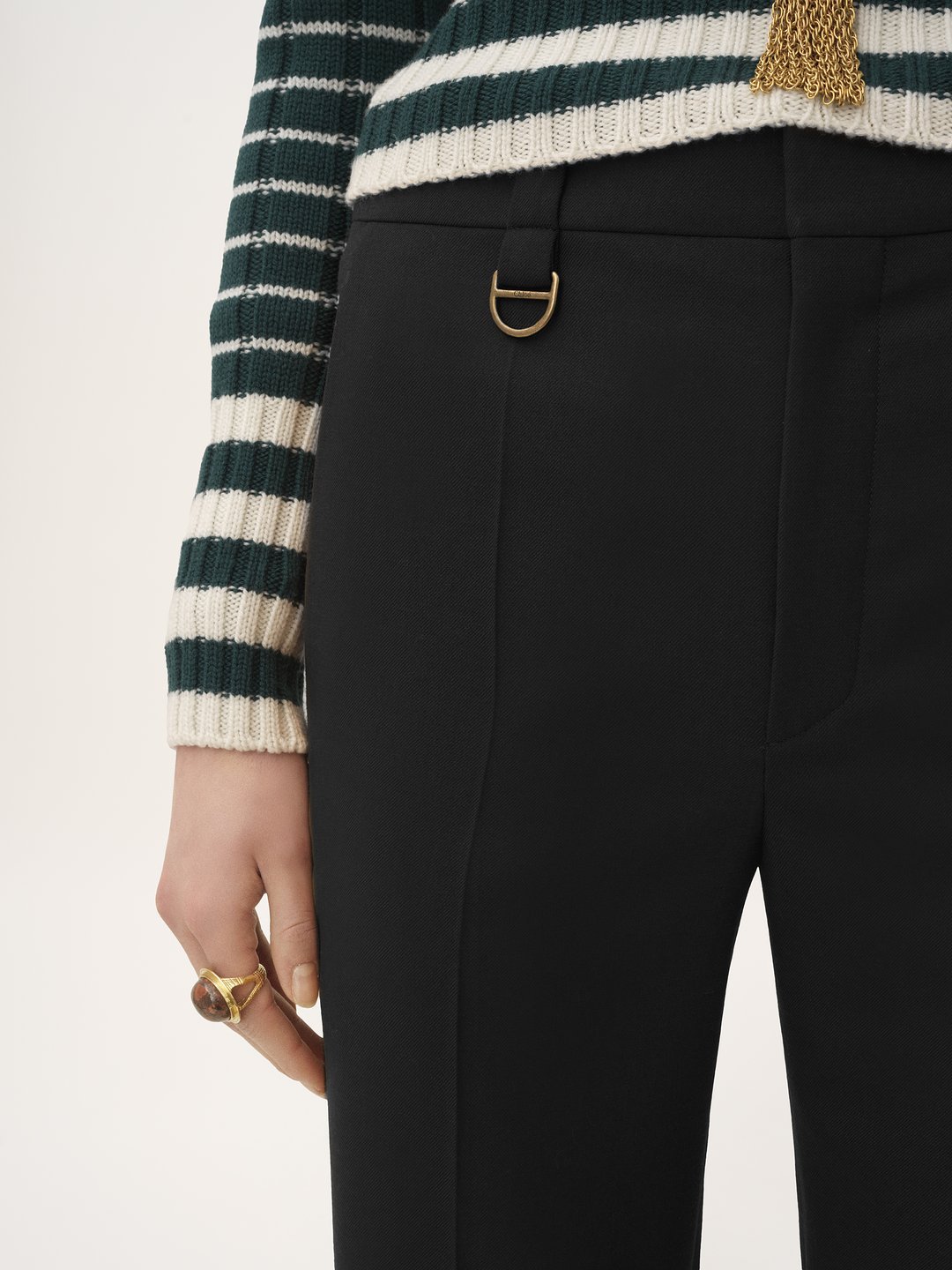 Chloé Chloe Straight-leg Wool Trousers In Black