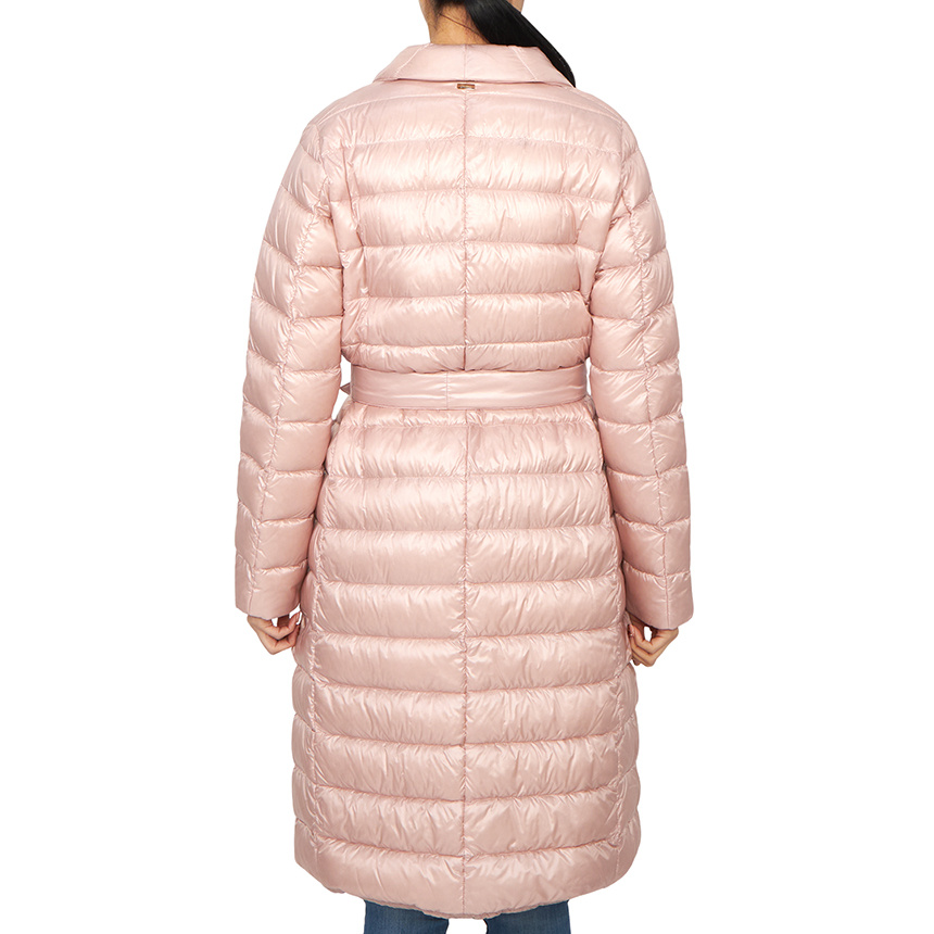 Herno V-neck Long-sleeved Down Jacket In Pink