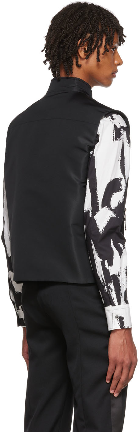 Alexander Mcqueen Black Polyester Vest In Black