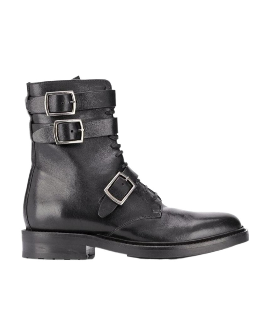 Saint Laurent Army 20 Buckle Boots In Multi