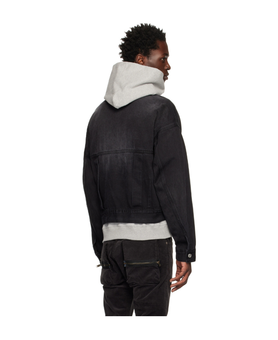 We11 Done Logo Denim Jacket In Black