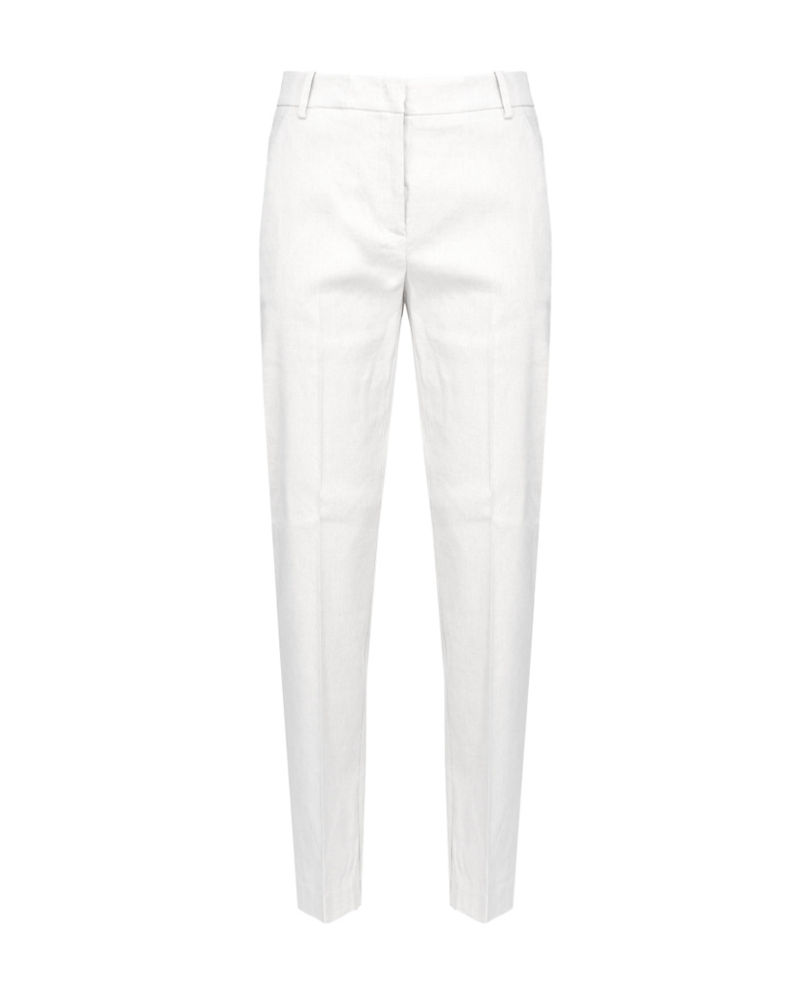 Pinko Cropped Straight-leg Trousers In White