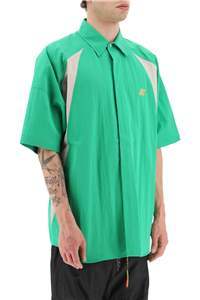 Ambush Oversized Cotton And Nylon Shirt In Green