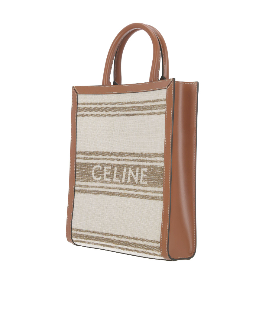Celine Logo Handbag In Nude