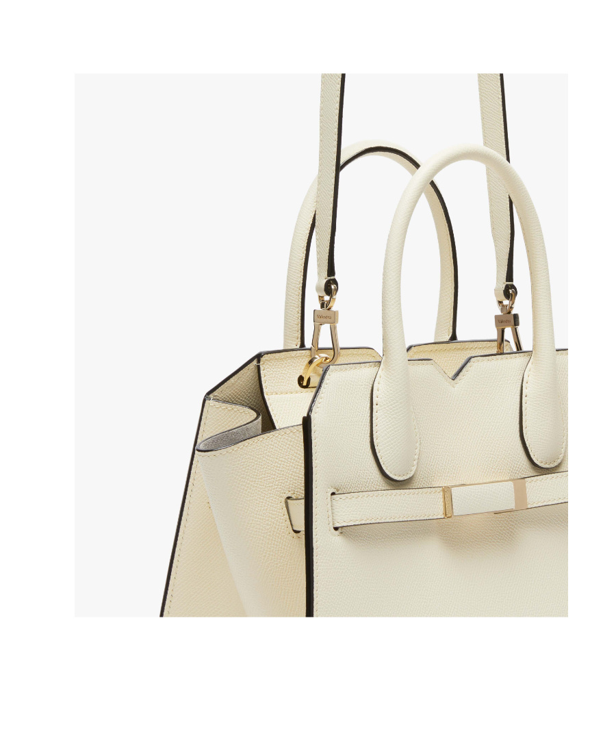Valextra Structured Shoulder Bag With Detachable Strap In Nude