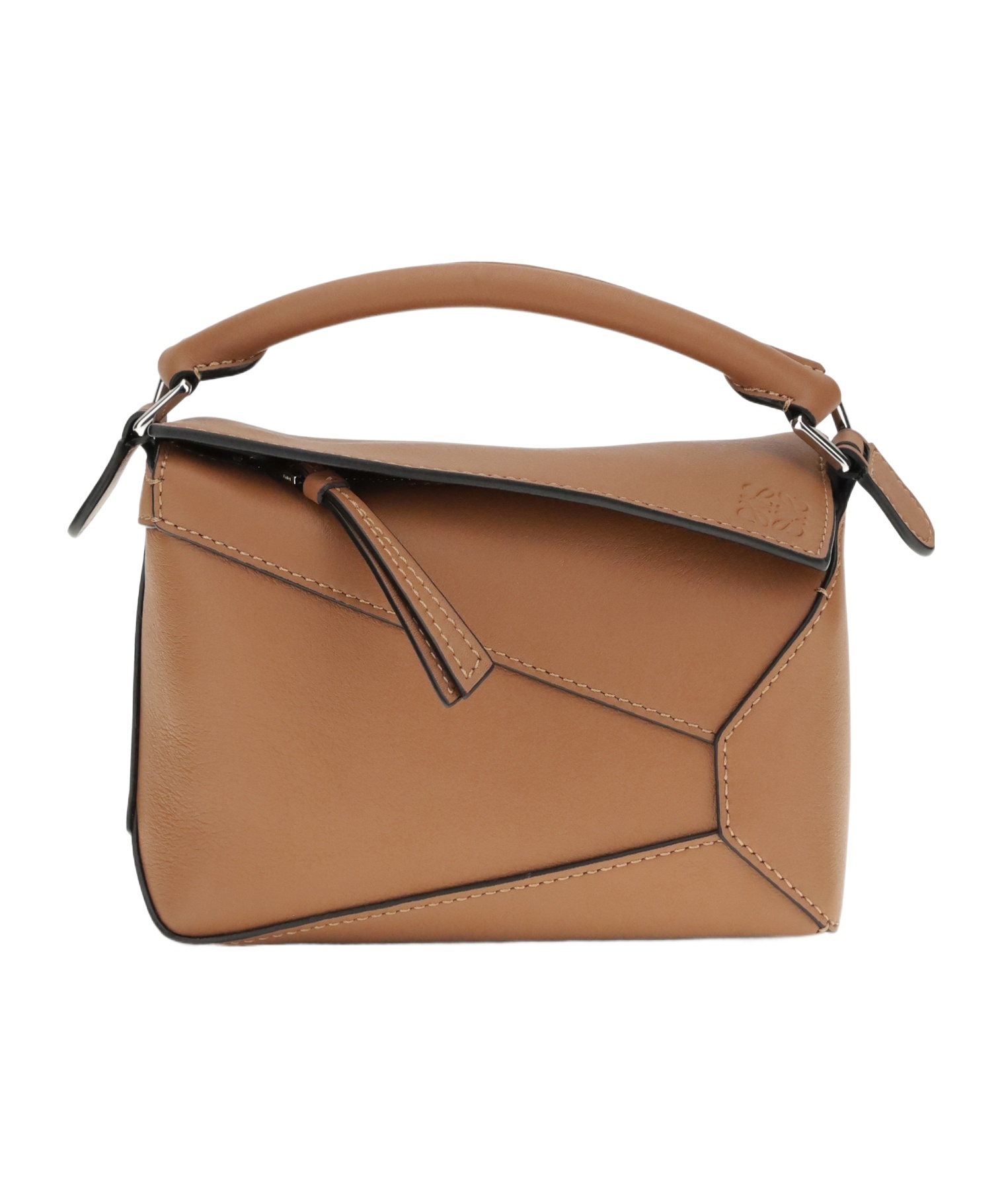 Loewe Mini Puzzle Edge Geometric-panel Tote Bag In Brown