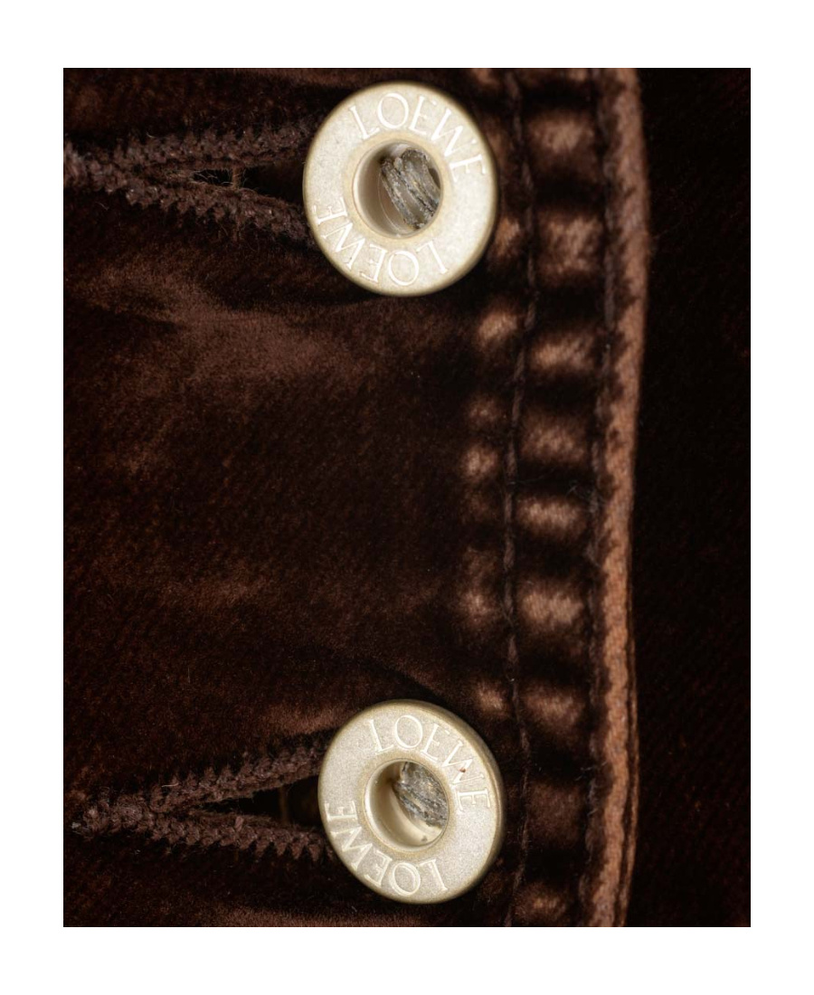 Loewe Velvet Denim Strappy Top In Brown