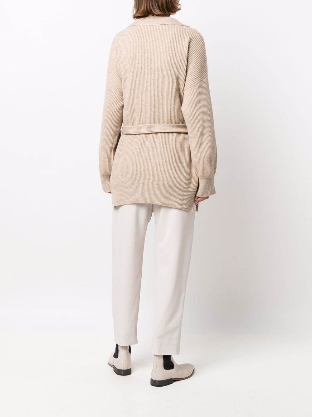 Brunello Cucinelli Buttoned-sleeves Cashmere Cardigan In Nude