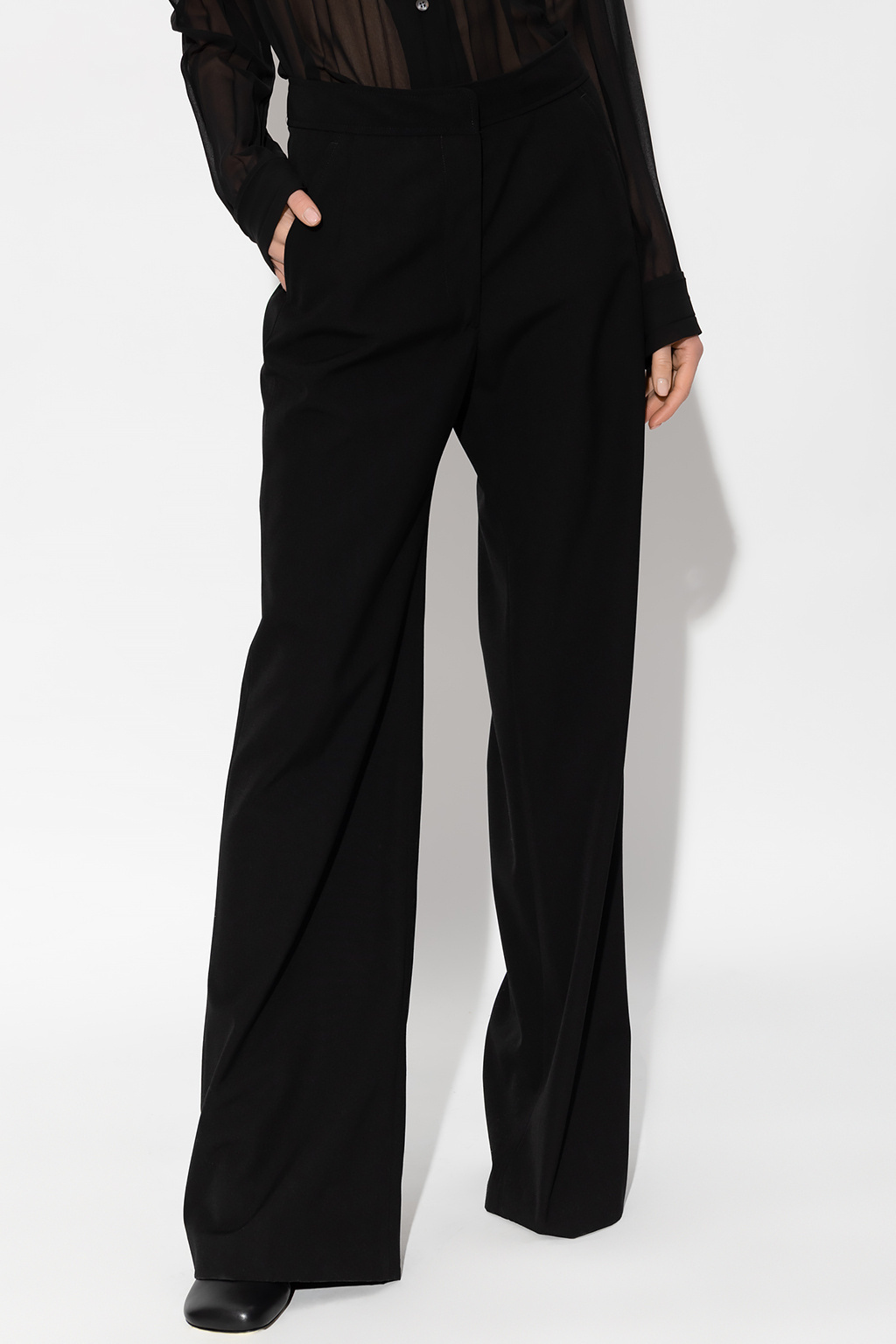 Dries Van Noten 'classic Pleated Straight Leg Trousers' In Black