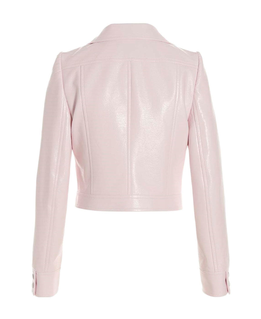 Courrèges Logo-patch Cropped Jacket In Pink