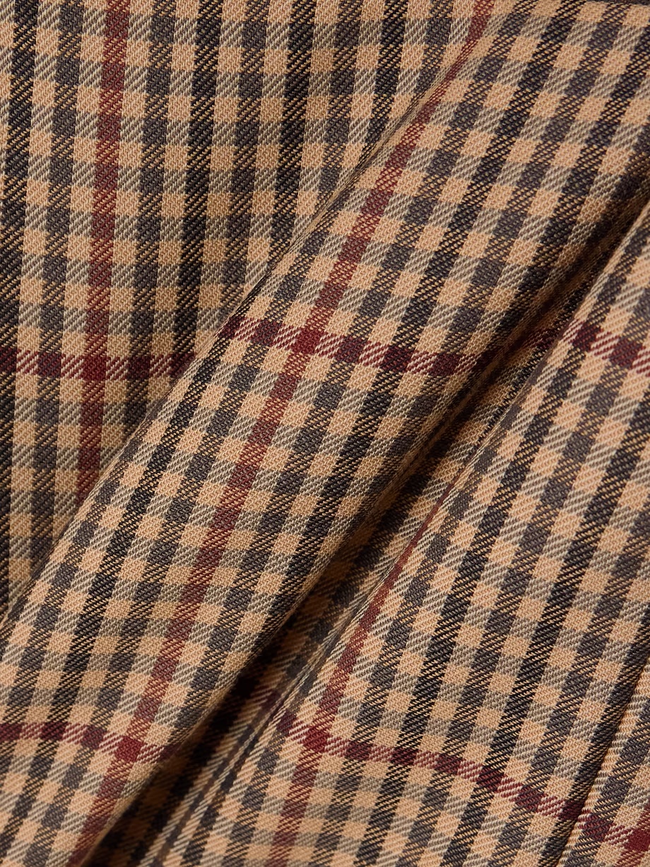 Dries Van Noten Check Straight Casual Pants In Brown