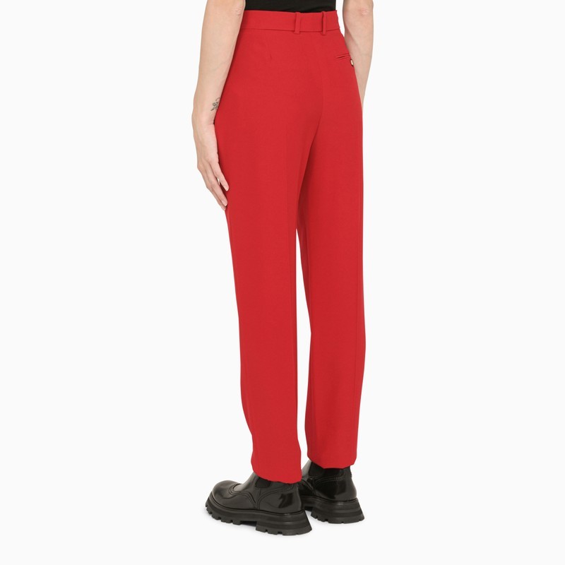 Alexander Mcqueen High-waist Tailored Trousers In Red