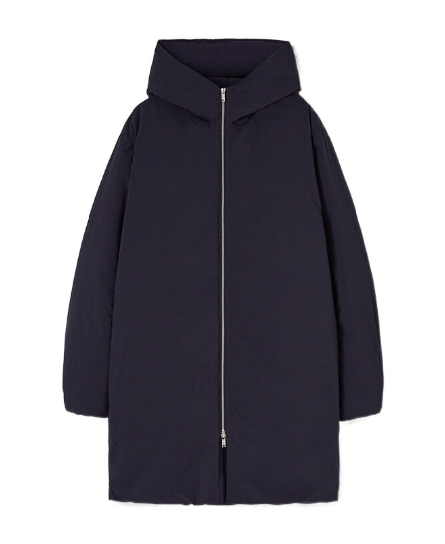 Jil Sander Zipper Long Style Down Jacket In Black