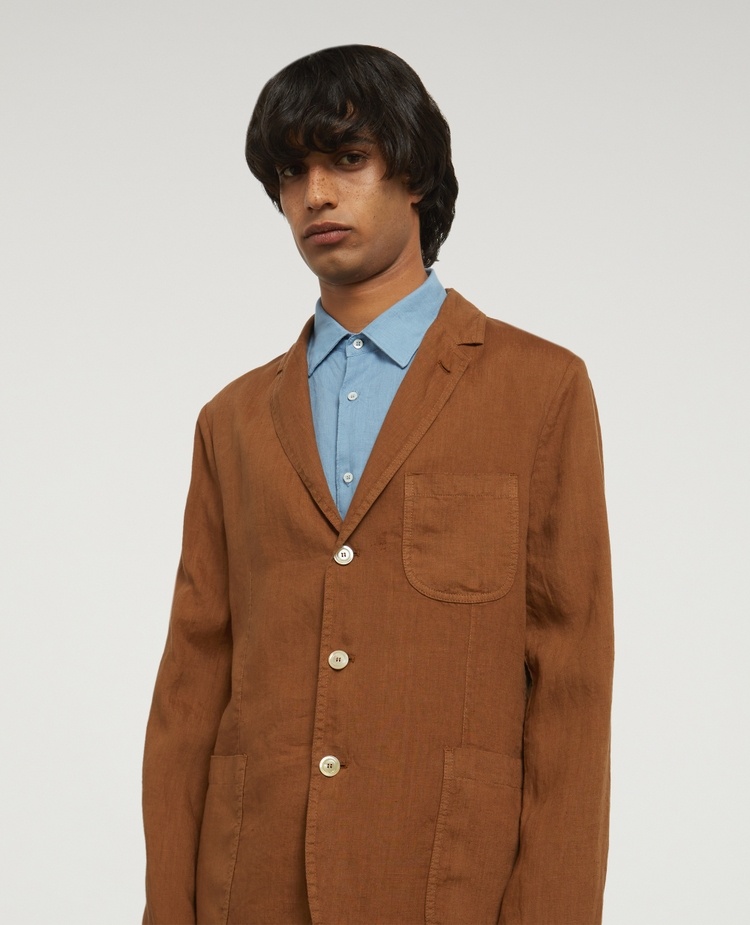 Aspesi Long Sleeved Suit Jacket In Brown