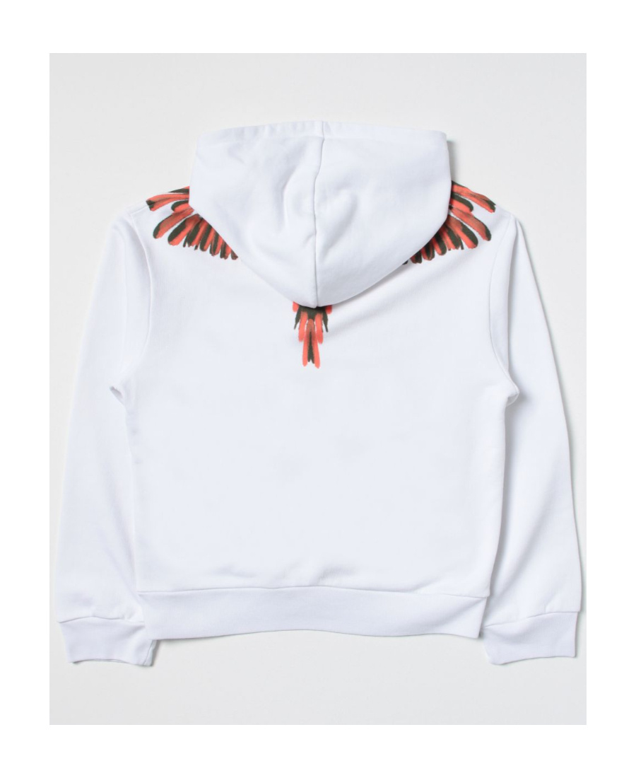 Marcelo Burlon County Of Milan Feather-print Hoodie In White