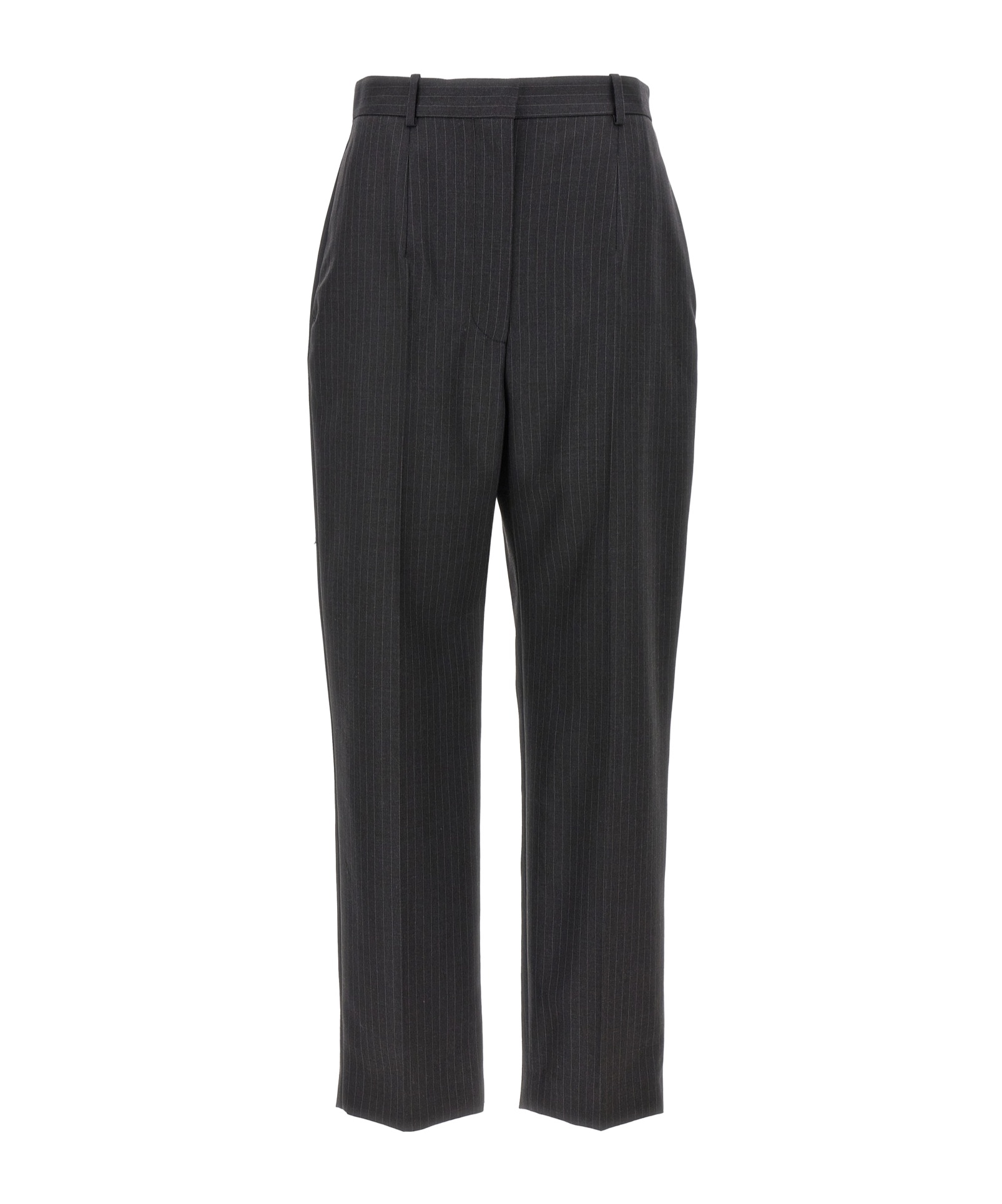 Alexander Mcqueen Mcqueen Women Pinstripe Pants In Black