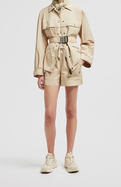 Moncler Drawstring Shorts In Nude