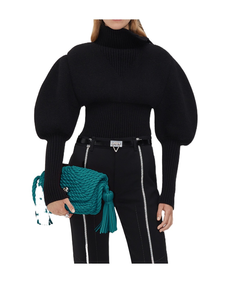 Bottega Veneta Puff-sleeves Jumper In Black