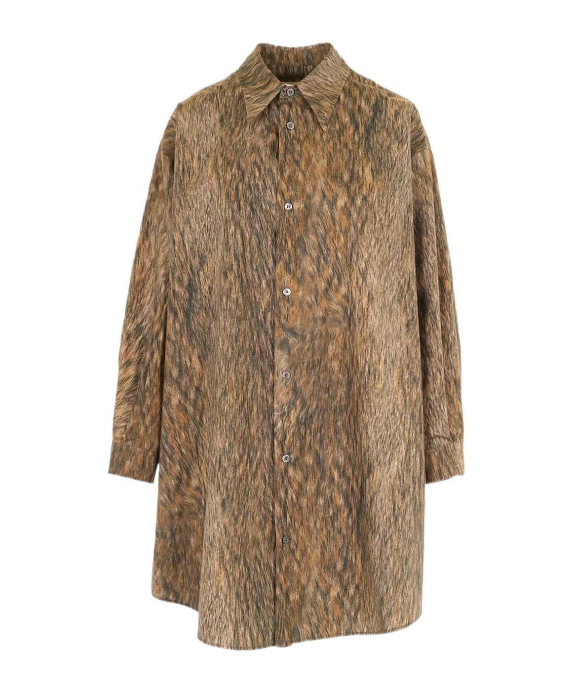 Mm6 Maison Margiela Buttoned Shirt Dress In Brown