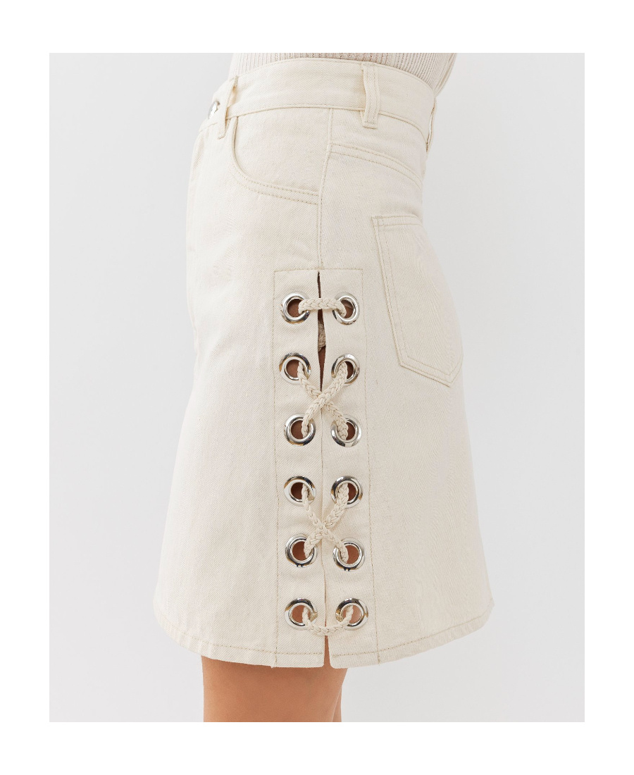 Chloé Logo Half-body Miniskirt In White