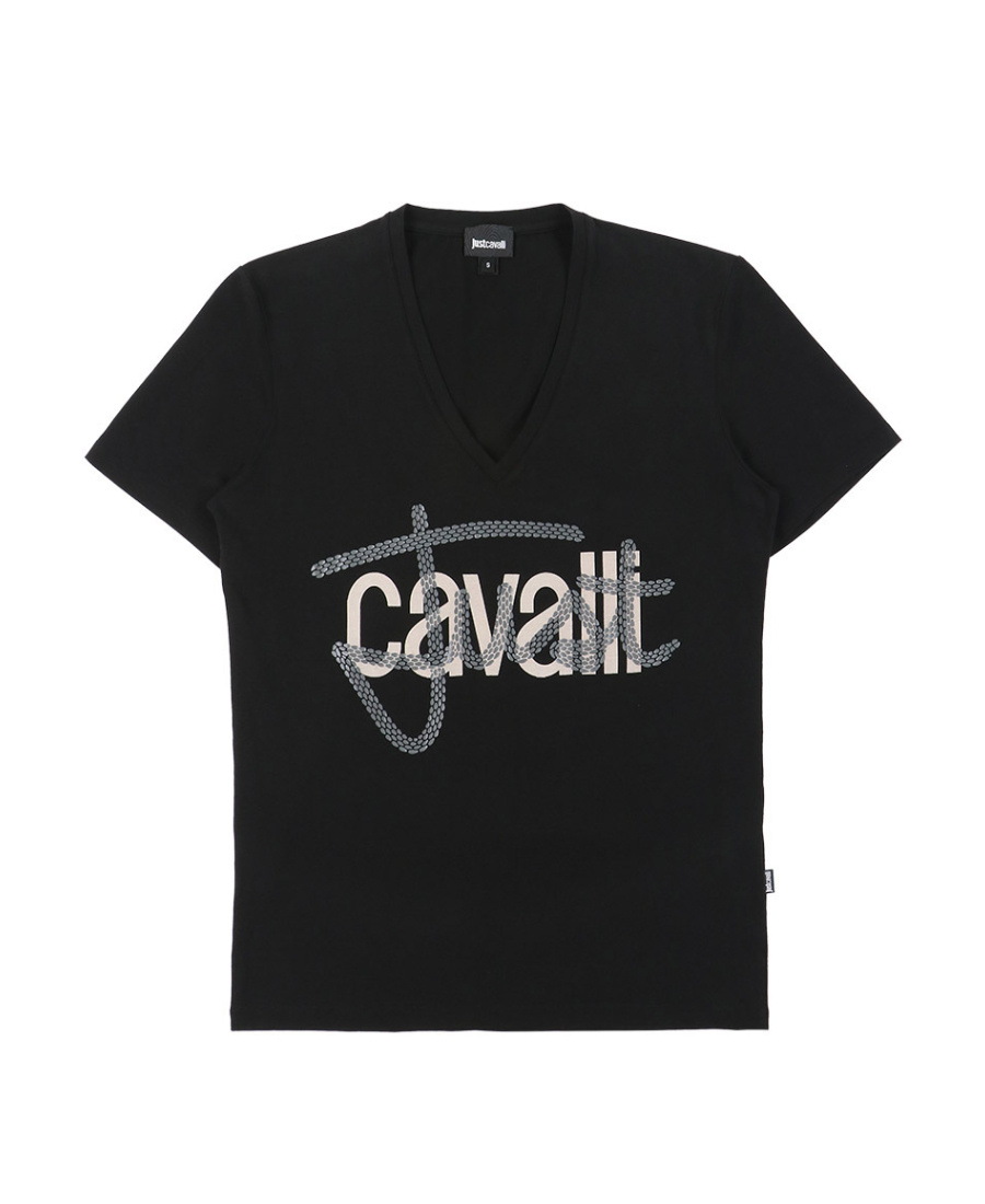 Just Cavalli Letter Printed T-shirt In Black