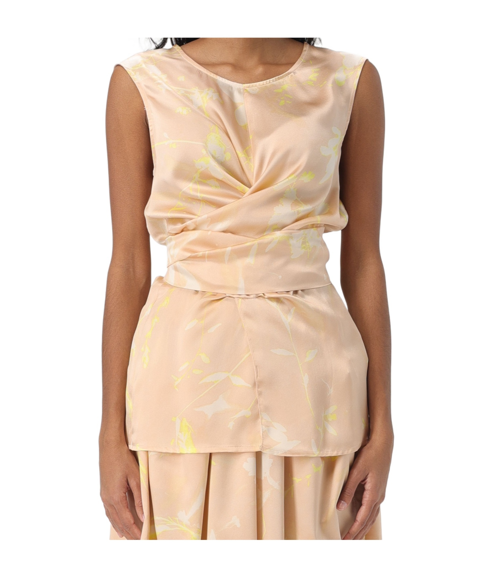 Fabiana Filippi Crew Neck Vest In Neutral
