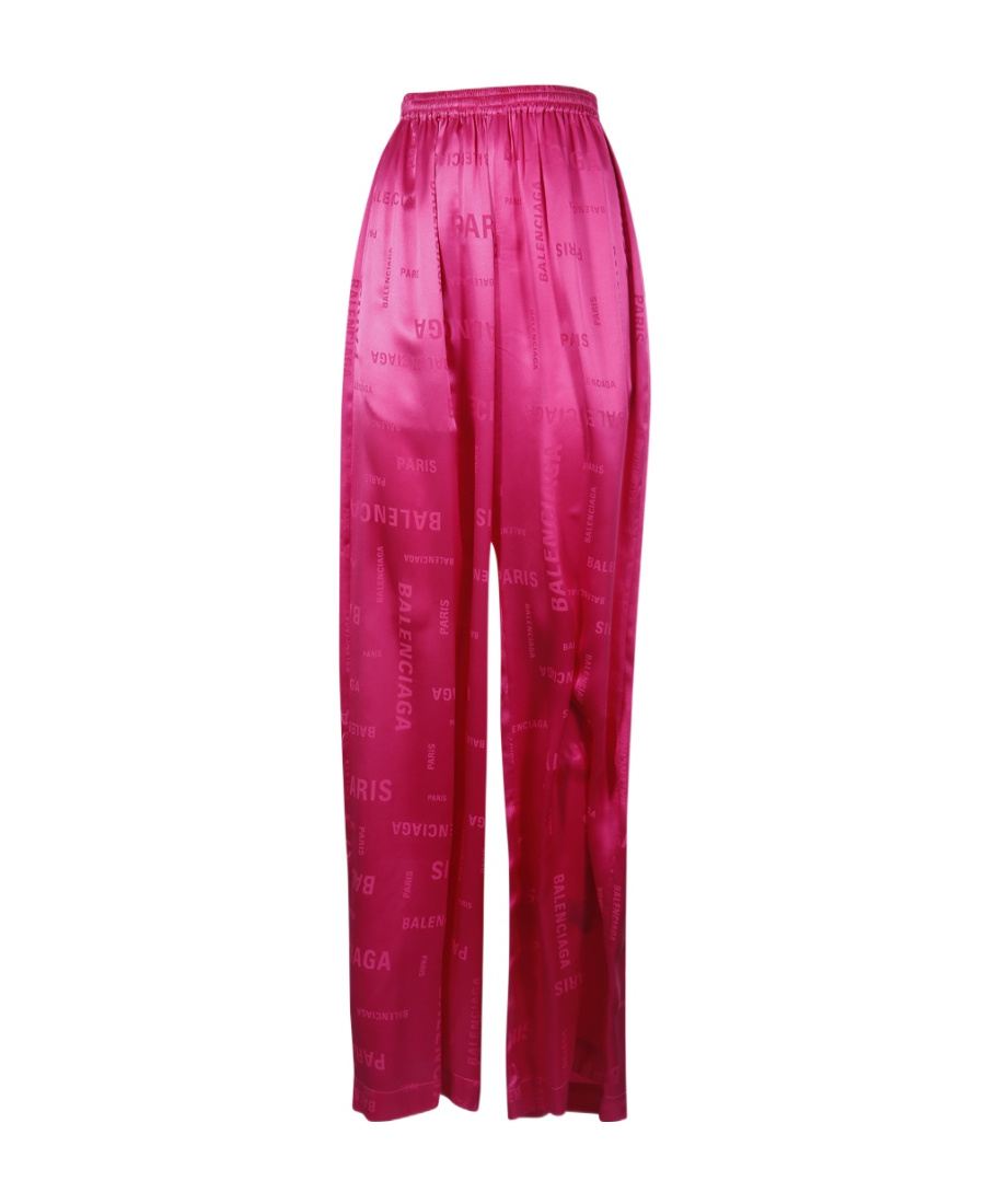 Shop Balenciaga Paris Wide-leg Track Pants In Red