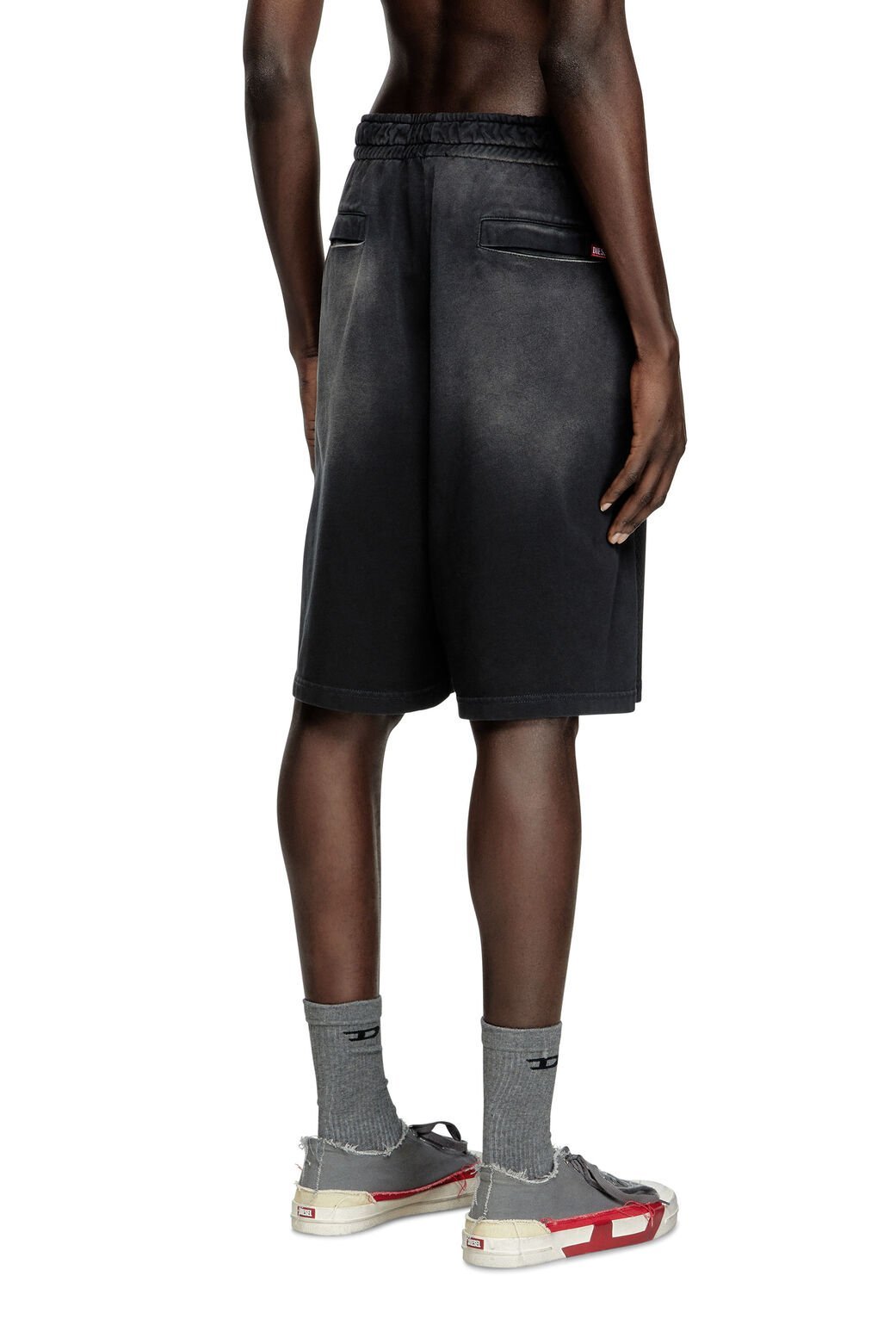 Diesel P-tain-mesh Track Shorts In Black