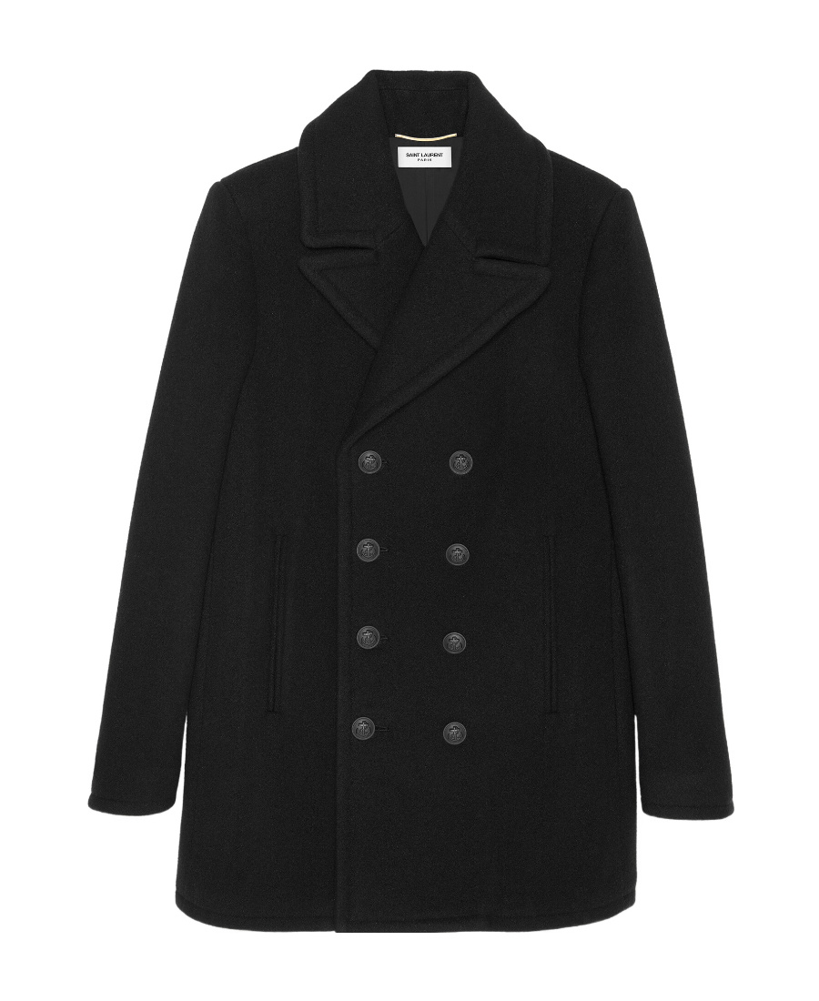 Saint Laurent Double-breasted Oversized Coat In Black