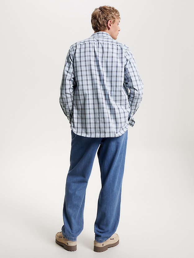 Tommy Hilfiger Lapel Long-sleeved Shirt In Blue