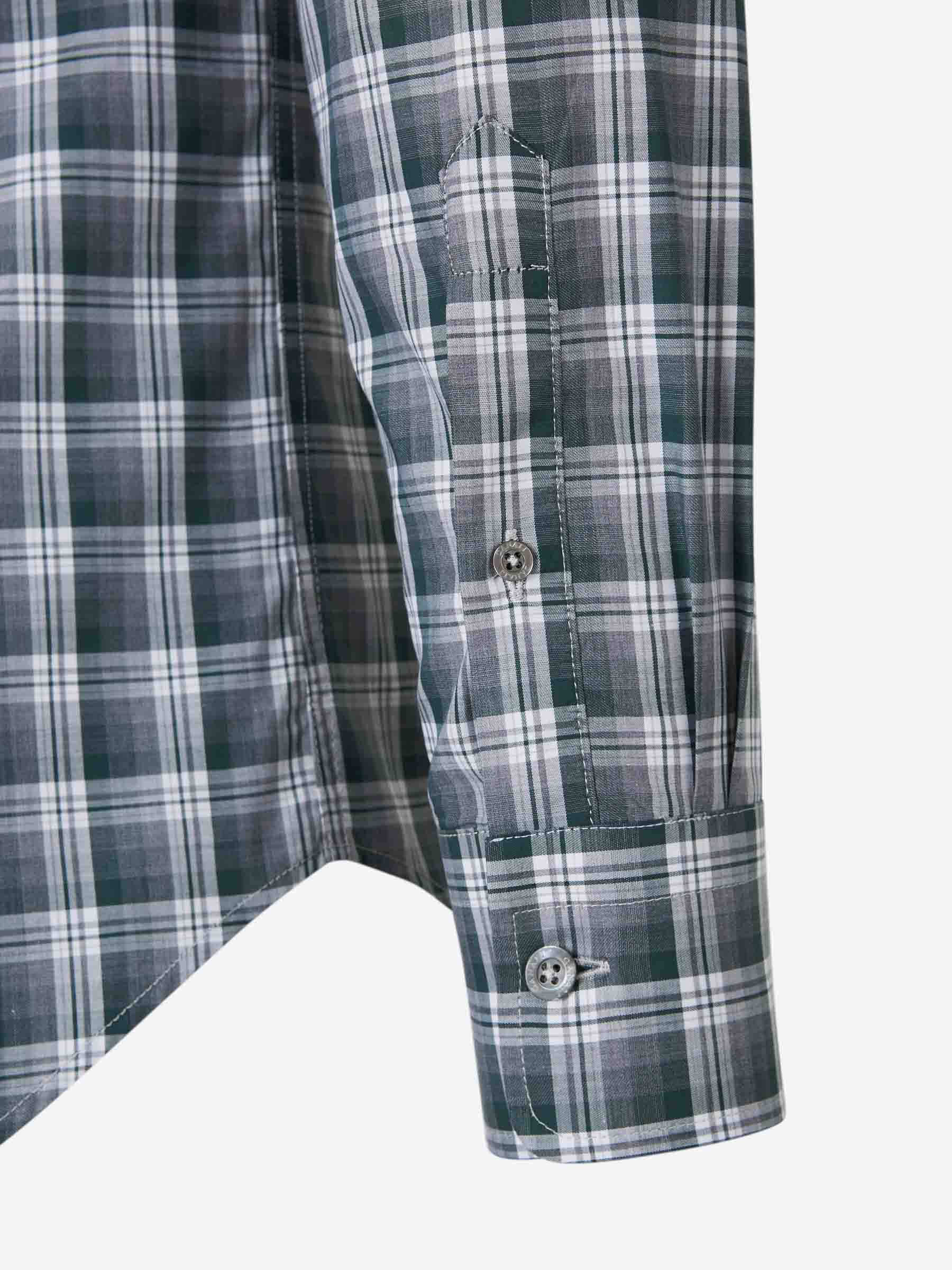 Canali Plaid Button-down Shirt In Gray