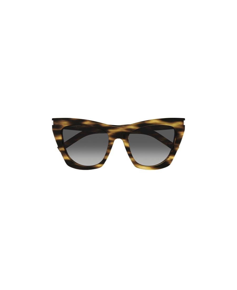 Saint Laurent Logo-engraved Cat-eye Sunglasses In Black
