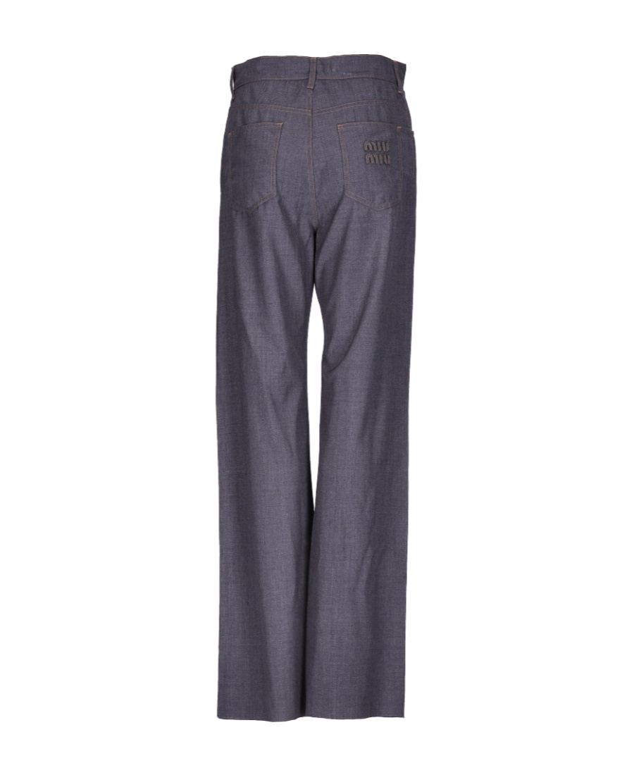 Miu Miu Straight Casual Pants In Gray