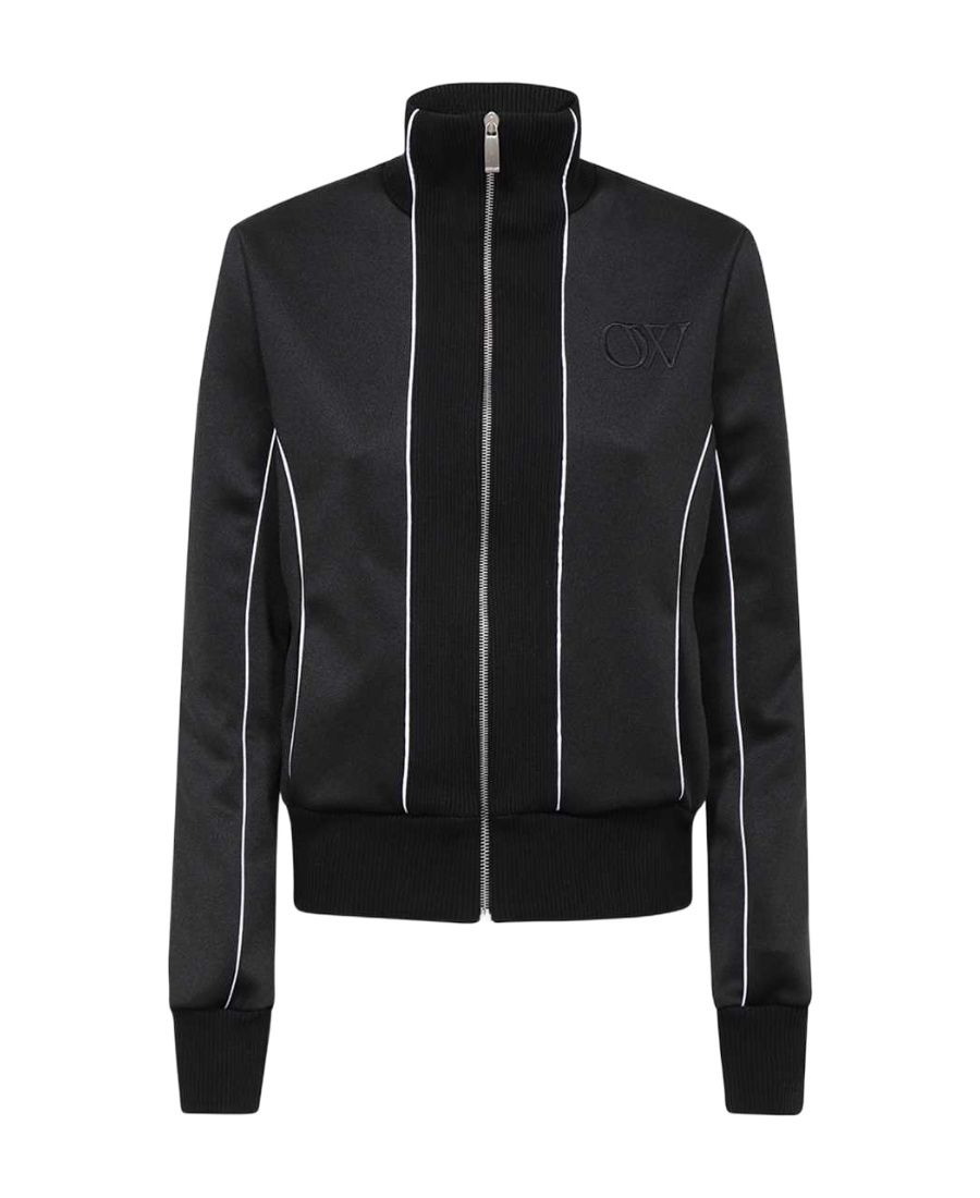Off-white Jacket High Collar Contrast Piping In Black