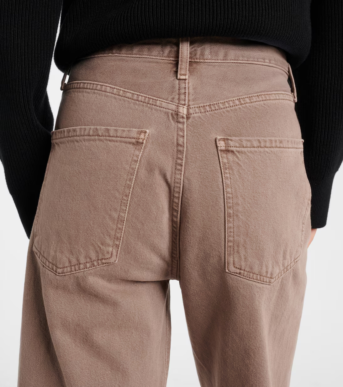 Agolde High-waisted Wide-leg Jeans In Brown