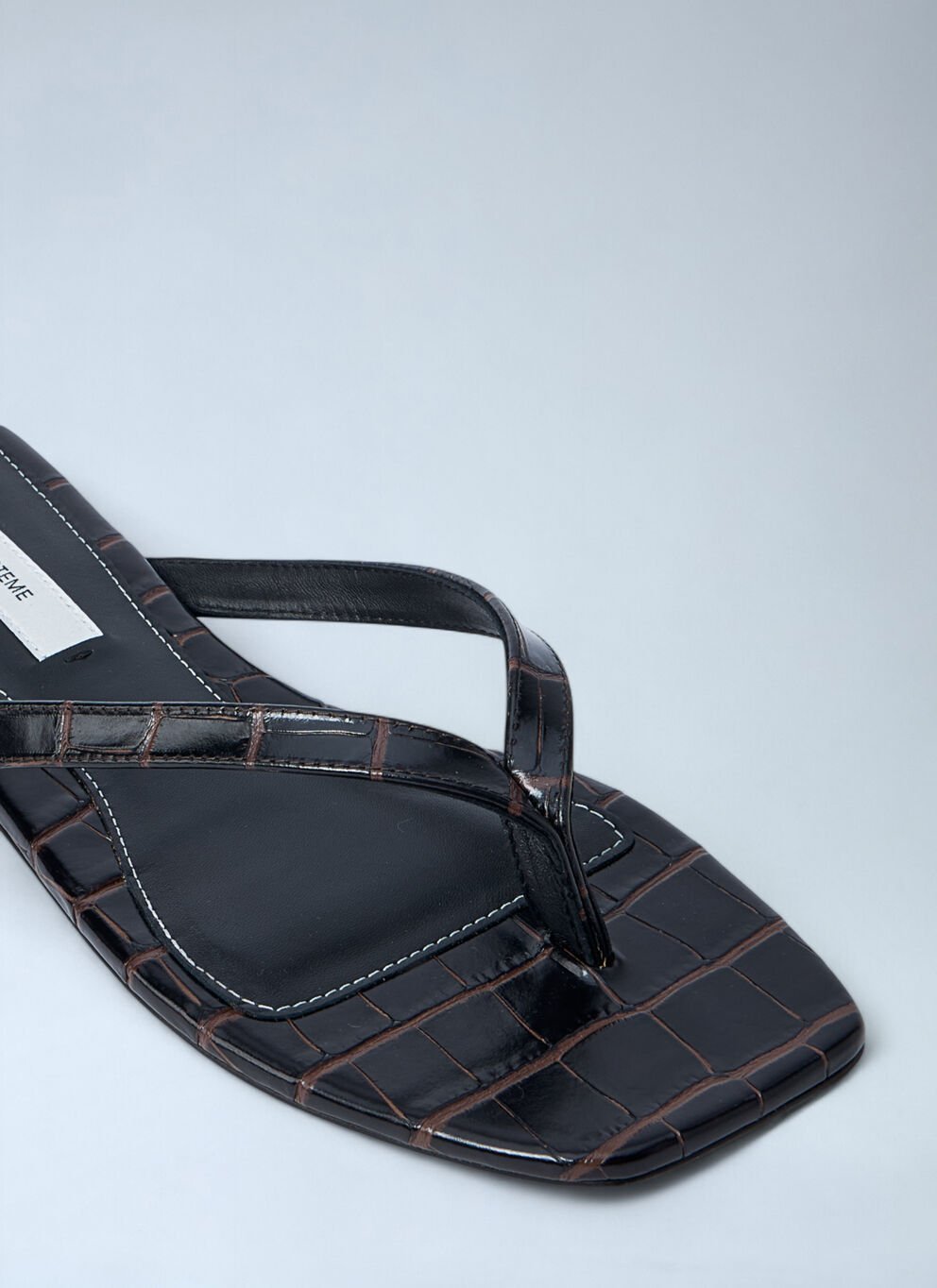 Totême Crocodile-embossed Flip Flops