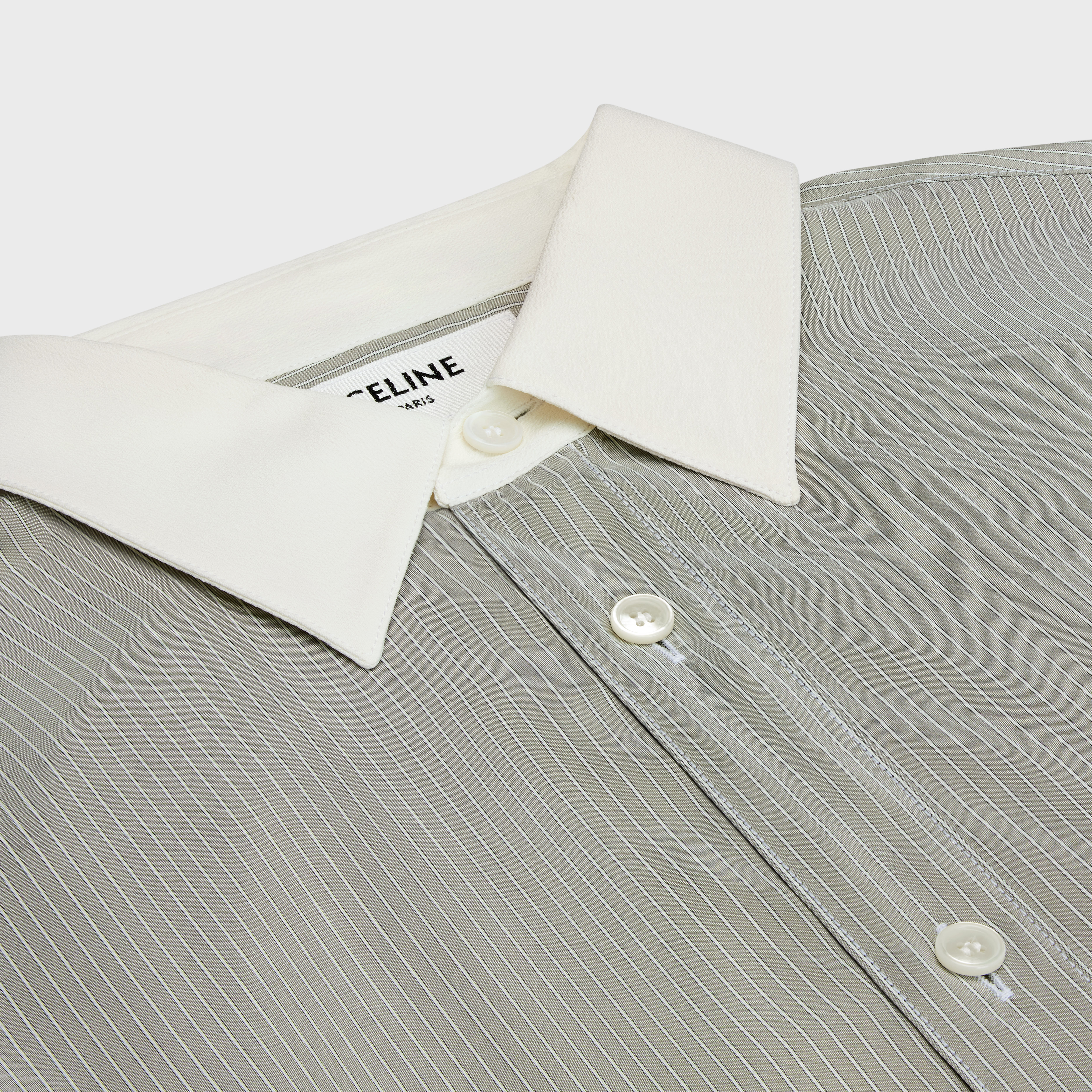 CELINE ROMY SHIRT IN STRIPED SILK