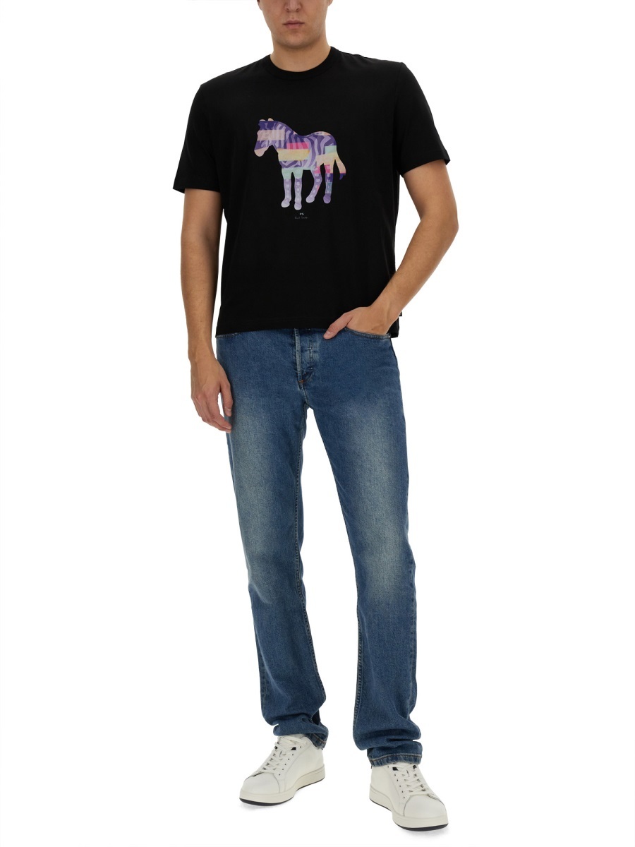 PAUL SMITH ZEBRA-PRINT COTTON T-SHIRT