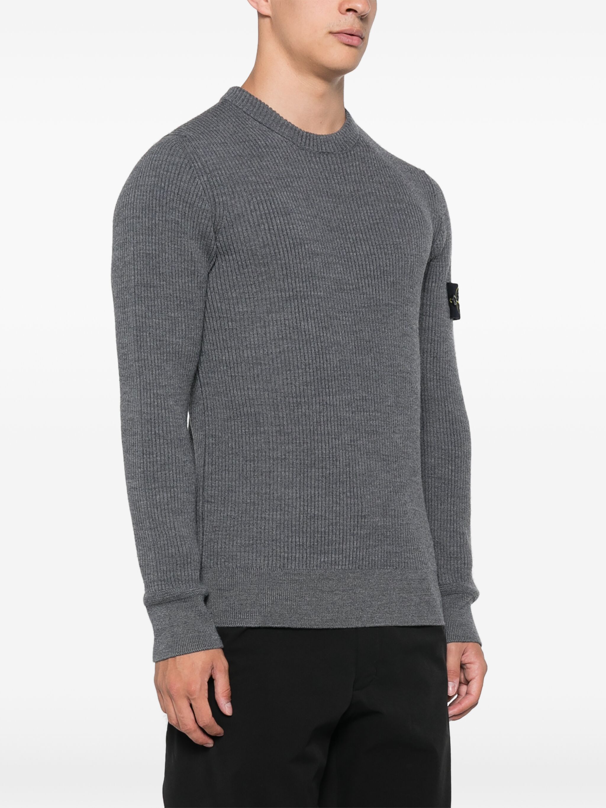 Stone Island Compass-badge Sweater In Gray