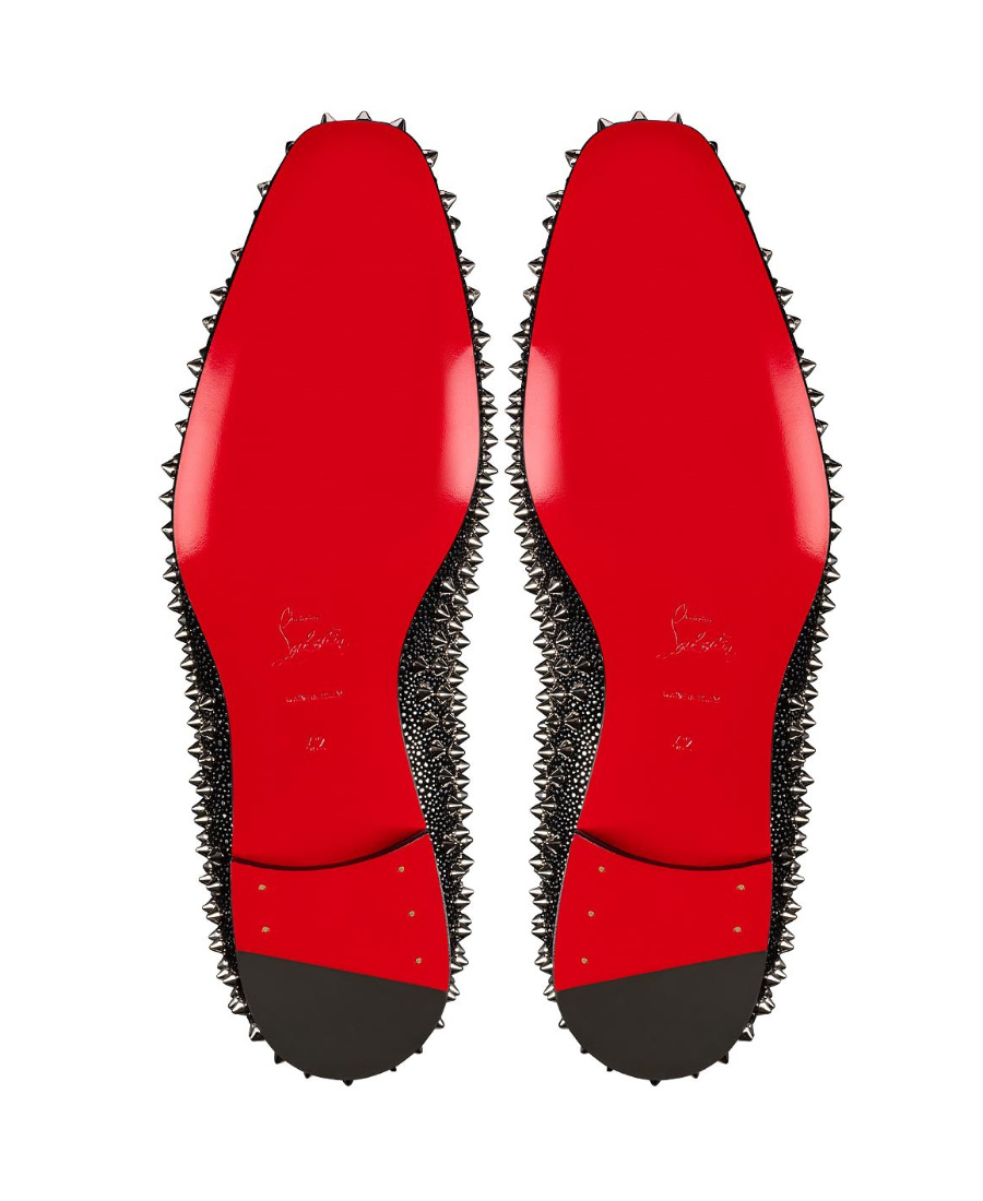 Christian Louboutin Dandelion Studded Grosgrain-trimmed Velvet Loafers In Black