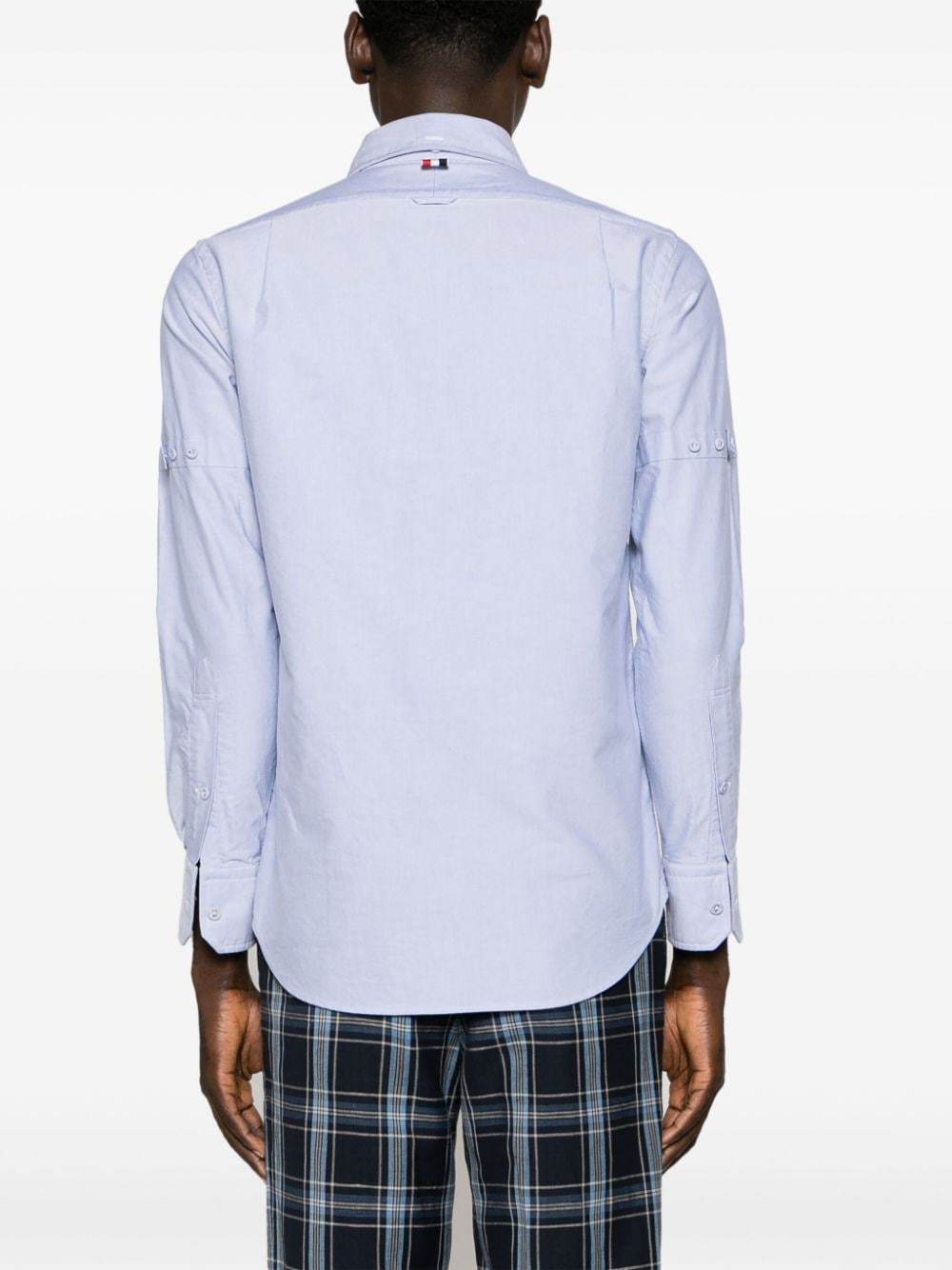Thom Browne Armband-embellished Cotton Shirt In Blue