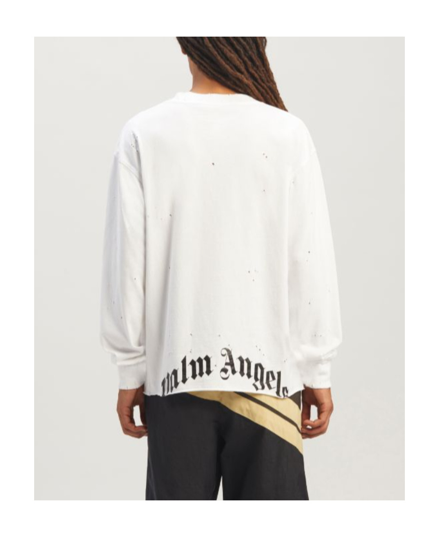 Palm Angels Oversized Sweatshirt With Bear Print In White