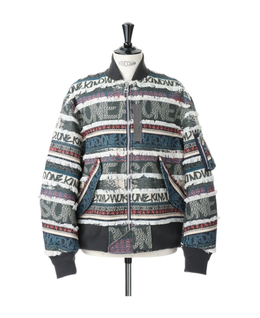 Sacai Printed Casual Jacket In Black