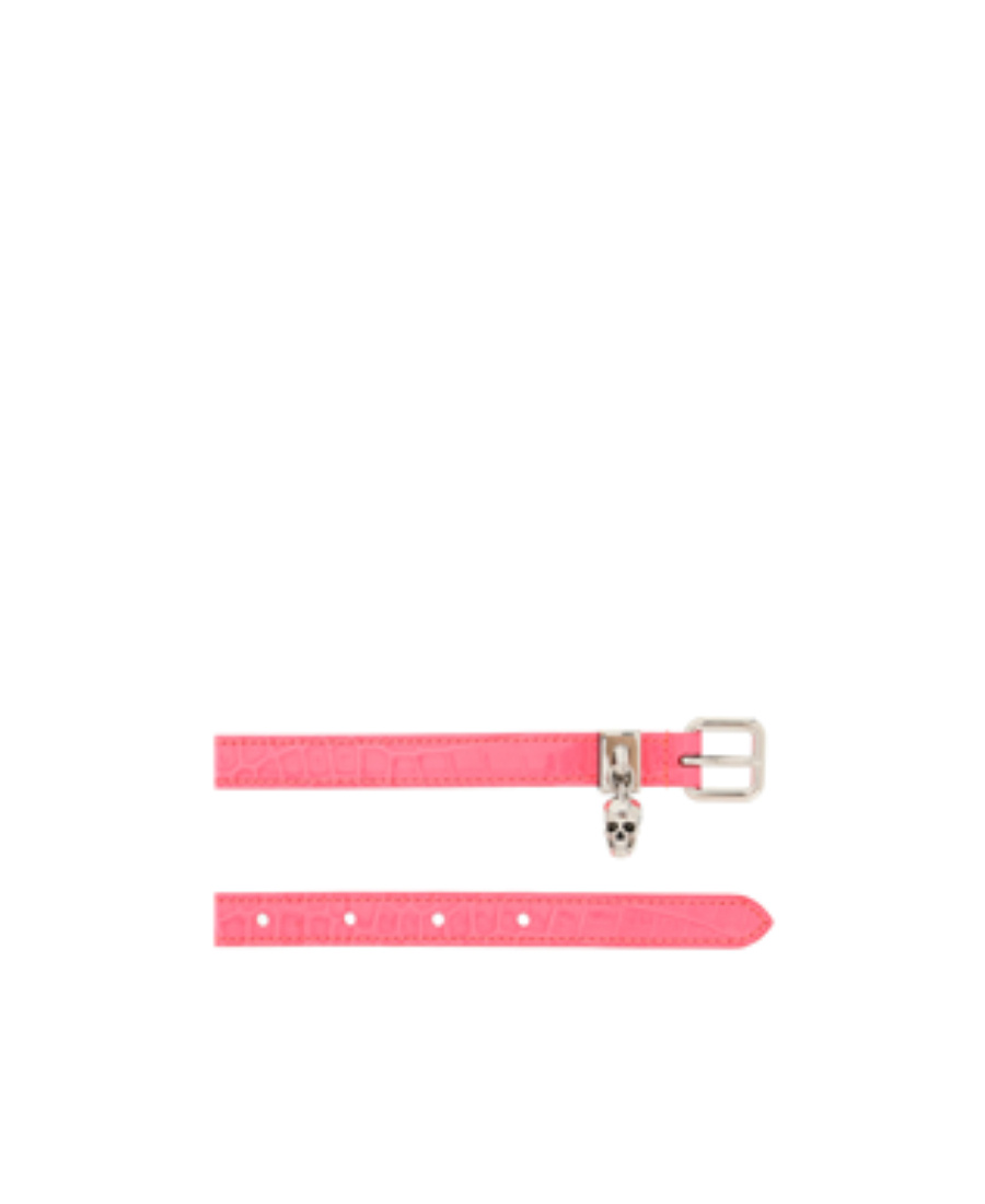 Alexander Mcqueen Buckle-fastening Leather Belt In Pink
