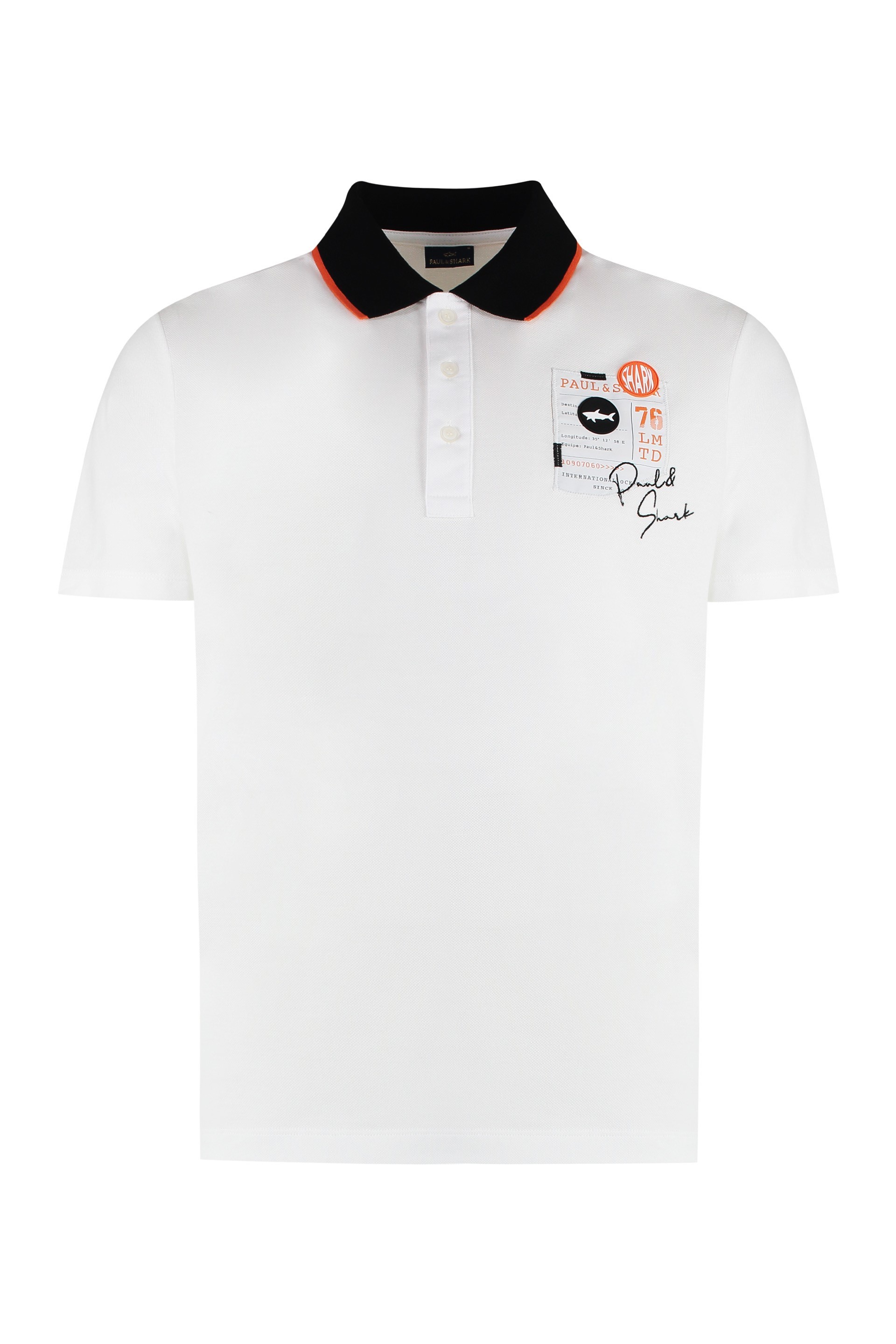 Shop Paul & Shark Paul Shark Short Sleeve Polo Shirt In White