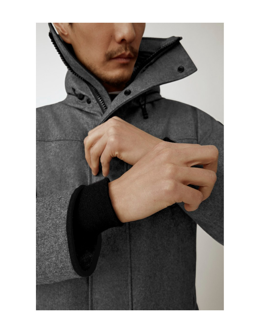 Canada Goose Langford Padded Wool-blend Parka In Gray