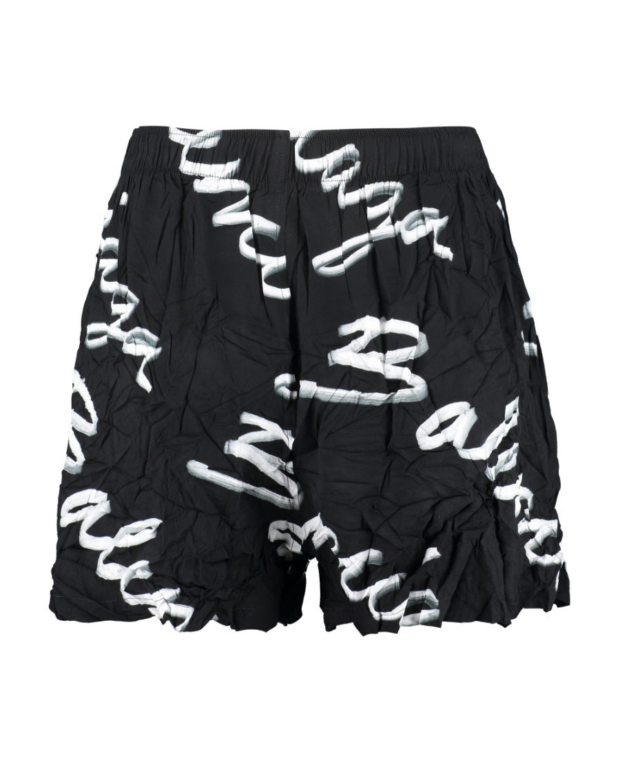 Balenciaga Full-body Logo High-waisted Shorts In Black